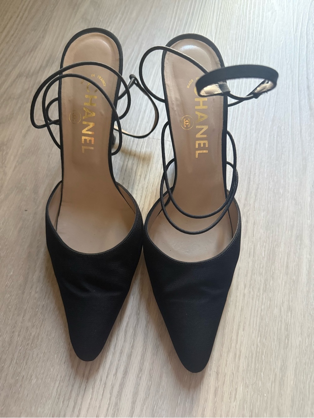 Vintage Chanel Pointed Toe Suede Heels